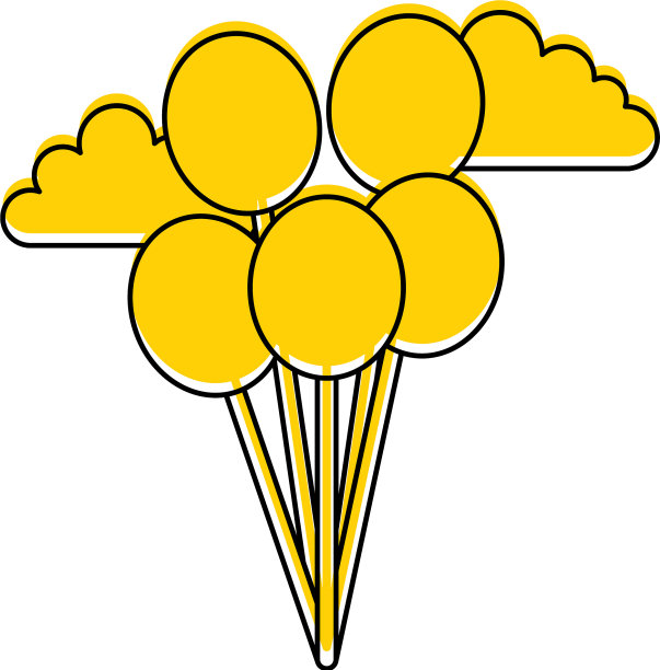 气球派对孤立图标图片下载