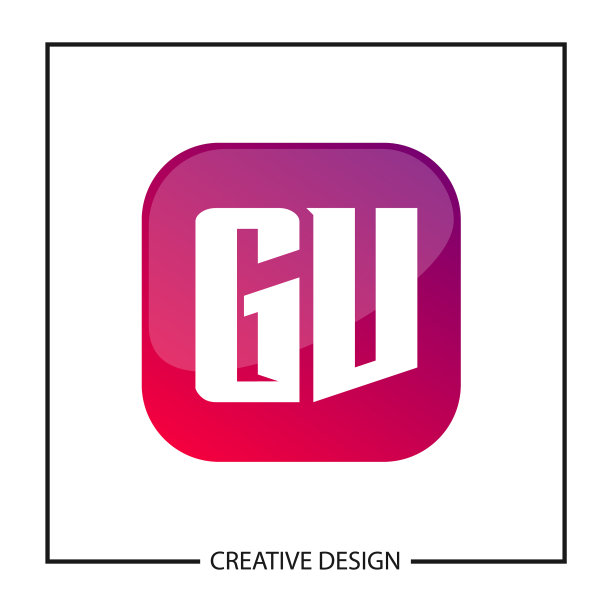 初始gv字母标志模板设计图片下载