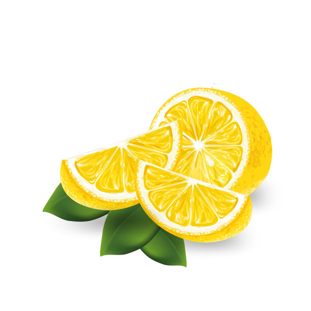 现实的柠檬在白色的背景图片下载