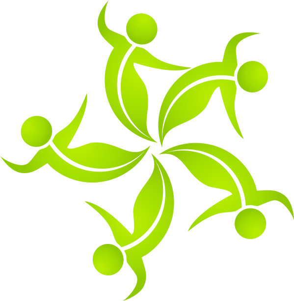 团队绿色舞蹈人标志图片下载