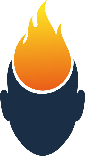 火焰人头标志图标设计图片下载