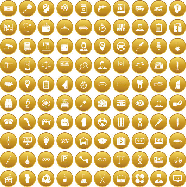 100个工作日图标设置黄金图片下载