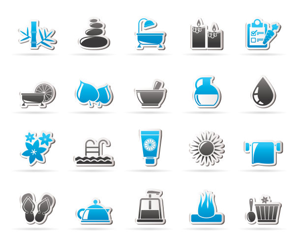 水疗美容和身体护理图标图片下载