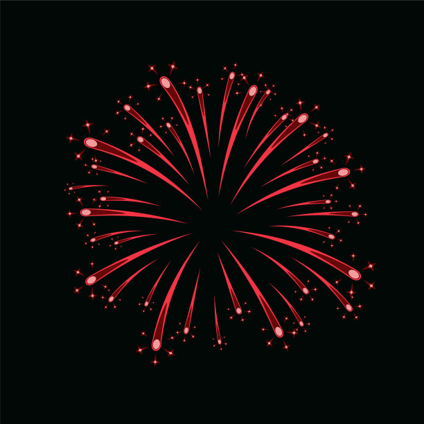 美丽的红色烟花灿烂的烟花孤立图片下载