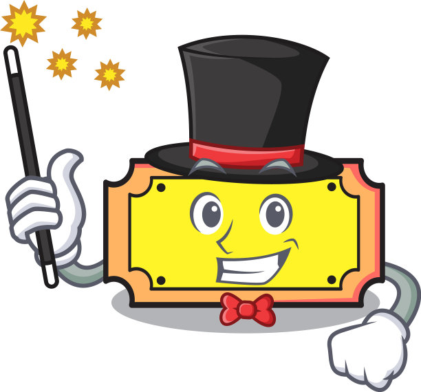 魔术票吉祥物卡通风格图片下载