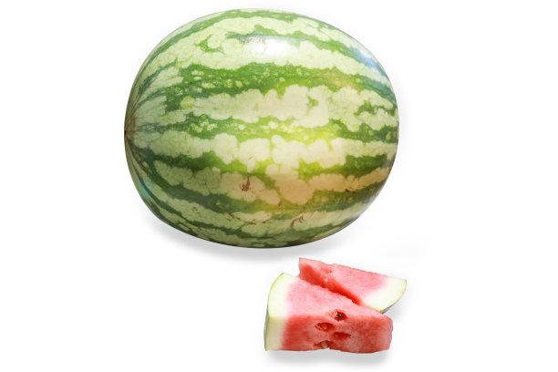 切片西瓜在白色的背景。图片下载