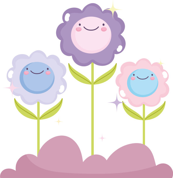 卡哇伊园艺卡通快乐花朵人物图片下载