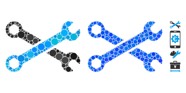 扳手组成圆点图标图片下载