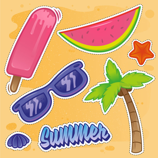 夏天将贴纸图片下载