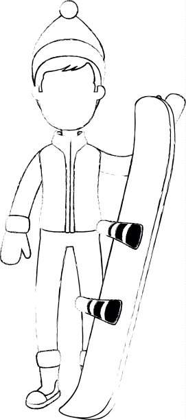 有滑雪装备的年轻人图片下载