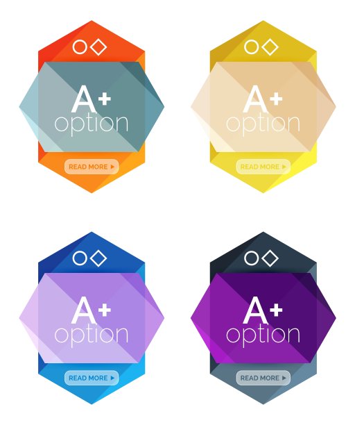 几何选项信息图表模板图片下载