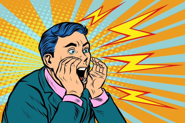 男人尖叫着呼唤波普艺术图片下载