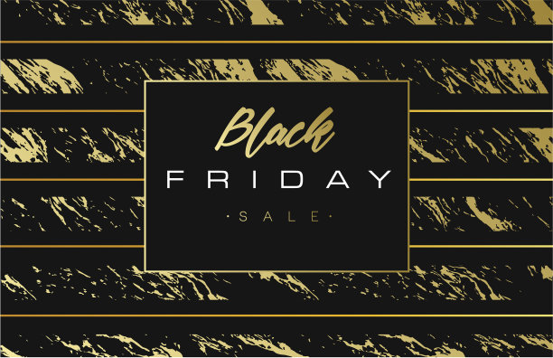 黑色星期五大甩卖金旗豪华背景图片下载