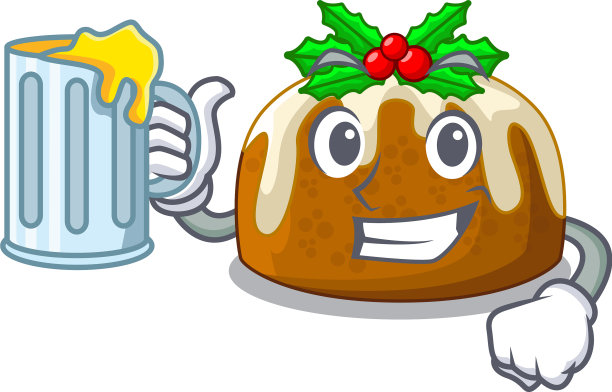 餐桌上有果汁圣诞布丁图片下载