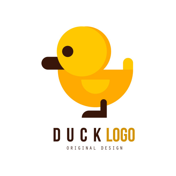 鸭标志原设计徽章与黄色玩具图片下载