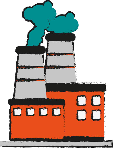 工厂卡通平面画图片下载