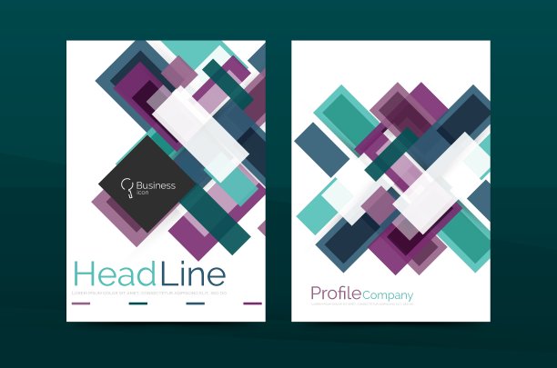 直线几何业务报表模板图片下载