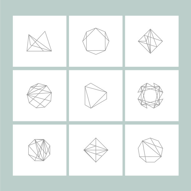 最小几何单色符号集的集合图片下载