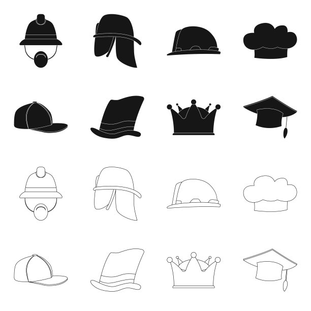 帽子和帽子标志集图片下载
