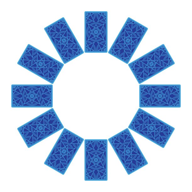 塔罗牌背面侧十二宫圈丝线图片下载