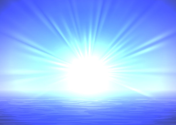 抽象蓝色日出背景图片下载