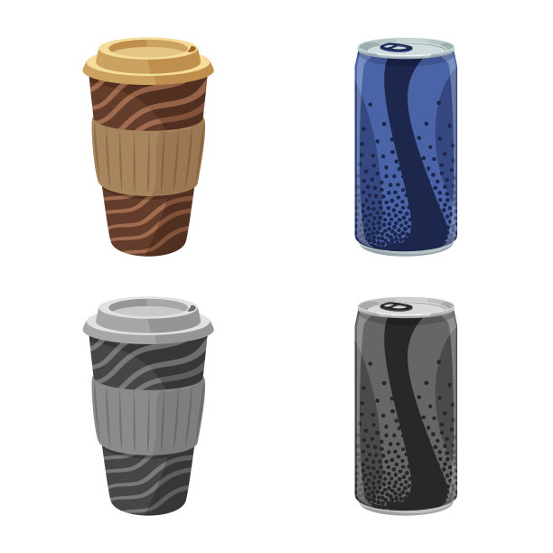 孤立对象的饮料和酒吧符号集图片下载