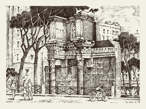 意大利罗马欧洲小镇的风景图片下载