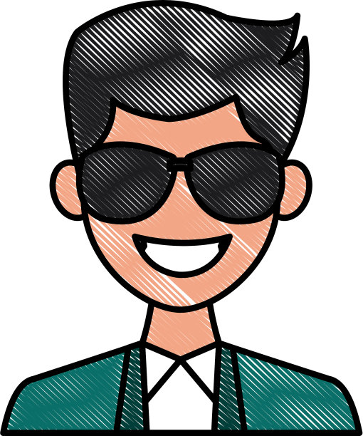 穿着优雅，戴着墨镜的年轻人图片下载