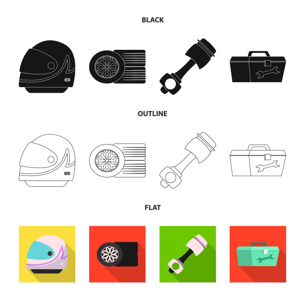 汽车和拉力赛标志收集的孤立对象图片下载