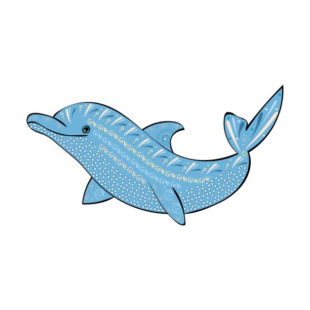 海豚海洋动物装饰剪影图片下载