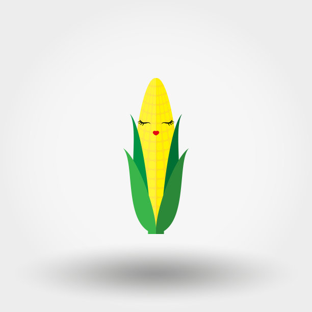 卡哇伊玉米图标平坦图片下载