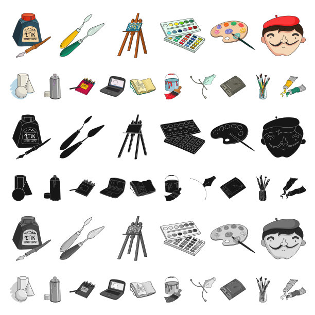 画家和绘制卡通图标设置图片下载