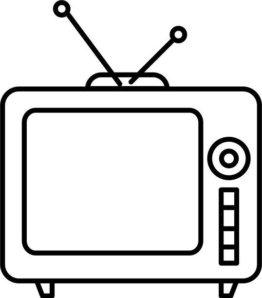 复古电视机图标图片下载
