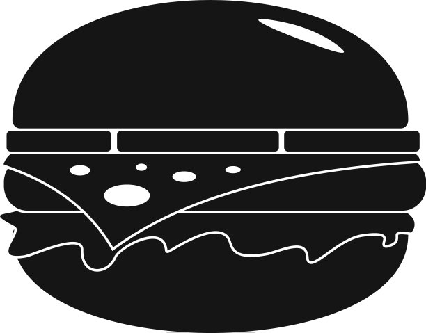 美式汉堡图标简约风格图片下载