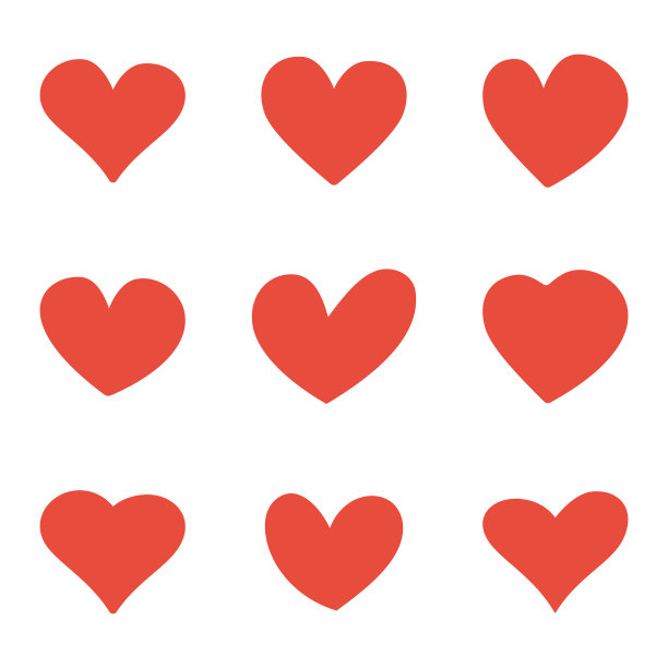 手工绘制心形集设计元素为图片下载