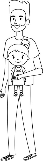 可爱的父亲提升女儿的角色图片下载