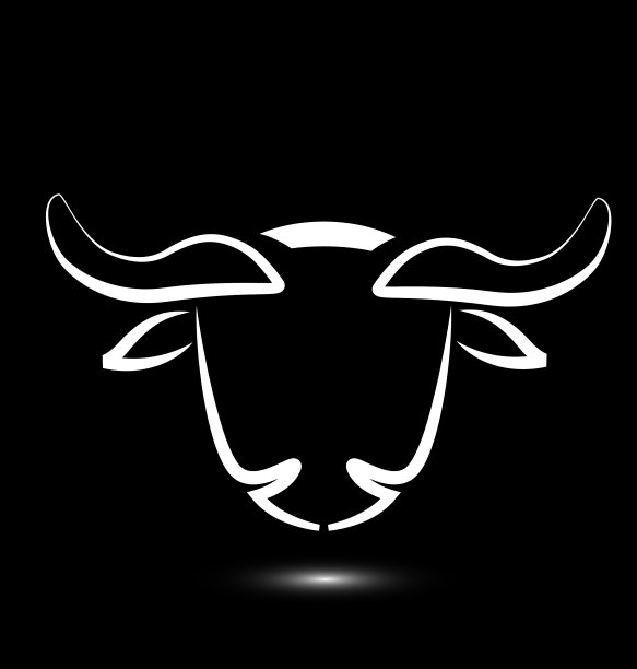 牛头图标上的白色背景图片下载
