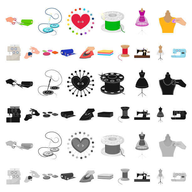 工作室和设备卡通图标设置图片下载