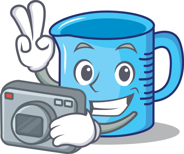 摄影师测量杯人物卡通图片下载