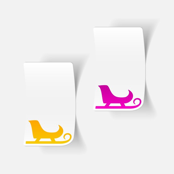 雪橇的现实设计元素图片下载