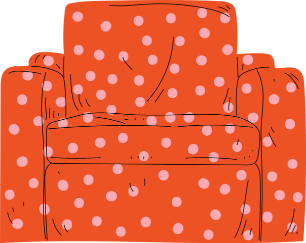 红色舒适的扶手椅垫家具图片下载