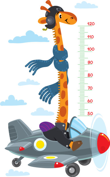 长颈鹿在平面米墙上或高度表上图片下载