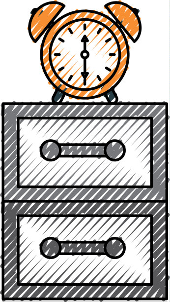 床头柜上的闹钟提醒早上起床图片下载