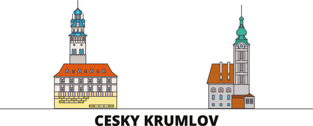 捷克克鲁姆洛夫平原地标图片下载