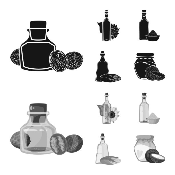 隔离对象的健康和蔬菜标志集图片下载