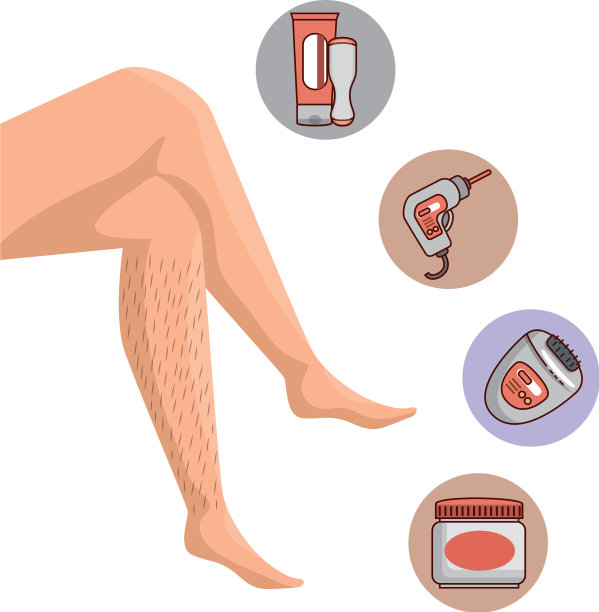 腿的女人与头发和脱毛产品图片下载