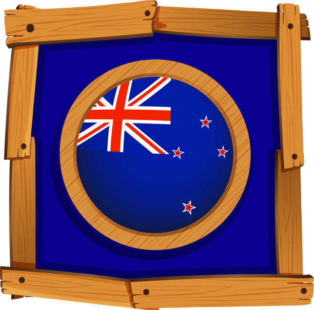 木制框架上的新西兰国旗图片下载