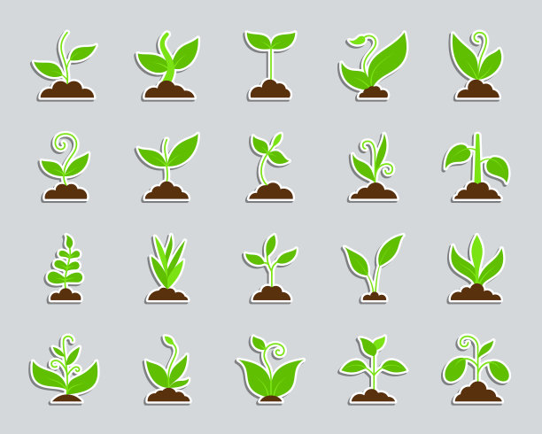 草补丁贴纸图标集图片下载