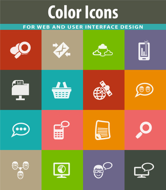 数据分析和社交网络图标集图片下载