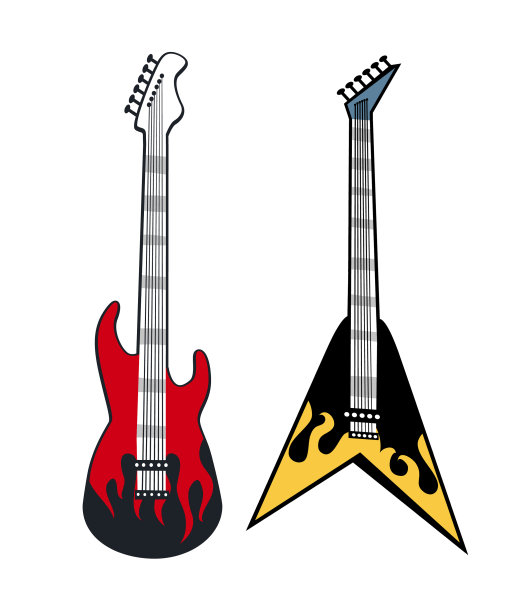 摇滚吉他色彩缤纷图片下载